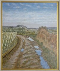 Metzler Gemälde "Feldweg in den Weinbergen"