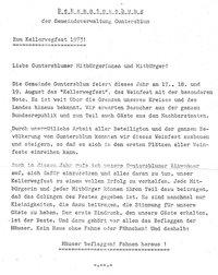 Korrespondenz und Unterlagen zum Kellerwegfest Guntersblum 1966 - 1975