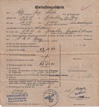 Entlassungsschein aus der Wehrmacht 1940