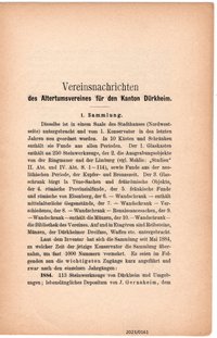 Vereinsnachrichten des Altertumsvereins für den Kanton Bad Dürkheim März 1888