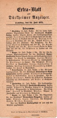 Extra-Blatt zum Dürkheimer Anzeiger vom 24.07.1875