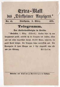 Extra-Blatt des Dürkheimer Anzeigers Nr. 41 02.03.1871