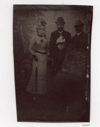 Daguerrotypie von 4 Personen, vor 1860