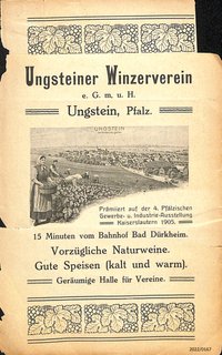 Werbeblatt Ungsteiner Winzerverein