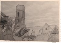 Foto der zerstörten Burgkirche, Turm, 1945