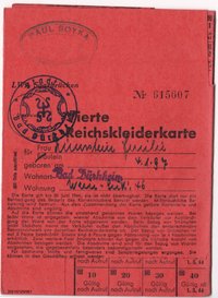 Vierte Reichskleiderkarte Juni 1944 Zumstein Emilie