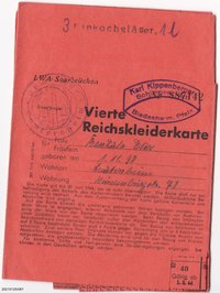 Vierte Reichskleiderkarte Juni 1944 Elise Benkula