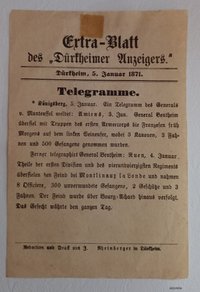 Extrablatt Dürkheimer Anzeiger vom 5.1.1871