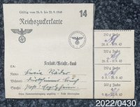 Reichszuckerkarte Nr. 14 Lucia Räder 1940