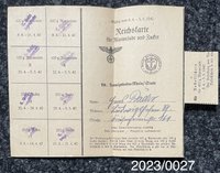 Reichskarte für Marmelade und Zucker 1940