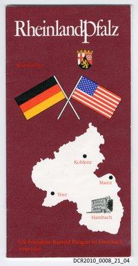 Broschüre mit den Ansprachen von Bernhard Vogel, Helmut Kohl und Ronald Reagan auf dem Hambacher Schloss