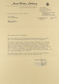 Korrespondenz über Grundstückkauf (1972)