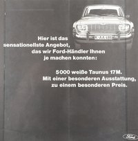 Werbebroschüre Ford Taunus mit Preisliste (1967)