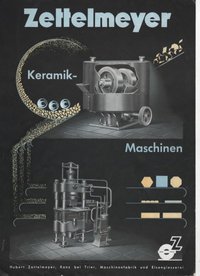 Werbeblatt der Firma Zettelmeyer für Keramikmaschinen