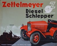 Werbeplakat für einen Diesel-Schlepper der Firma Zettelmeyer