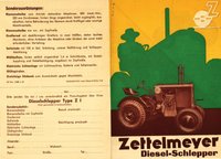Werbebroschüre für Diesel-Schlepper der Firma Zettelmeyer