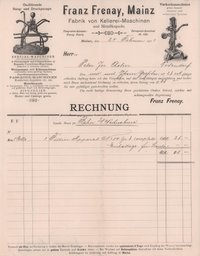 Lieferantenrechnung für einen Filterapperat von Franz Frenary in Mainz vom 24. 02. 1900