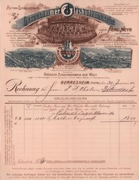 Lieferantenrechnung der Gerresheimer Glaswerke an Peter Josef Cholin vom 20.01.1902