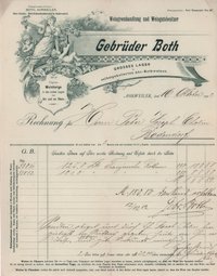 Lieferantenrechnung für zwei Sorten franz. Rotwein von Gebrüder Both in Ahrweiler vom 16.10.1902