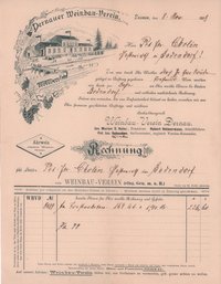 Rechnung über Lieferung von Trester in Fässern vom Weinbau-Verein Dernau an Peter Josef Choin in Bodendorf vom 08. November 1898