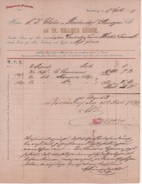 Rechnung der Cigarren-Fabrik W. Cramer Söhne vom 17. September 1878 an Peter Josef Cholin in Bodendorf/Ahr