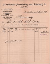 Rechnung von H. Richarz, Korn-Dampbrennerei in Siegburg vom 17. Februar 1899 an Peter Josef Cholin in Bodendorf/Ahr