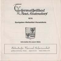 Gastegeber-Heilmittelverzeichnis 1976 für Bad Bodendorf