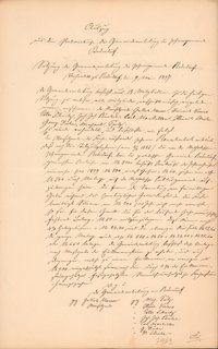 Auszug aus dem Protokollbuch des Kirchenvorstands der Pfarrgemeinde Bodendorf vom 09.05.1897