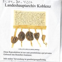 Urkunde des Kölner Erzbischofs Engelbert von Falckenstein vom 9.10.1267 (LHA Ko. Best. 13 Nr. 6)