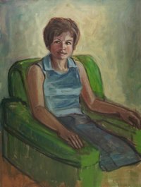 Frau im grünen Sessel