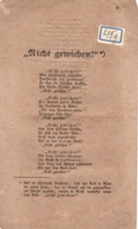 Gedicht "Nicht gewichen" März 1848