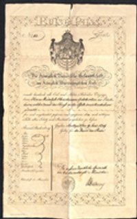 Reisepass für Rudolph Christmann 19.06.1849
