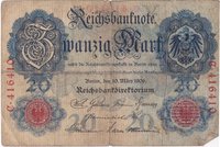 Reichsbanknote Zwanzig Mark 1906