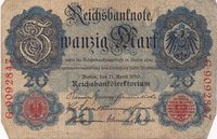 Reichsbanknote Zwanzig Mark 1910