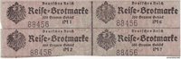 4 Reise-Brotmarken 500g Gebäck Deutsches Reich, rosa-grau