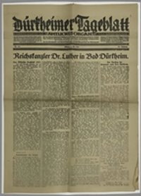 Dürkheimer Tageblatt: Reichskanzler Dr. Luther in Bad Dürkheim