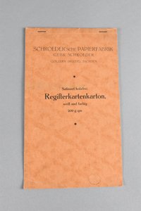Musterbuch Registerkarton, Schroeder'sche Papierfabrik Golzern