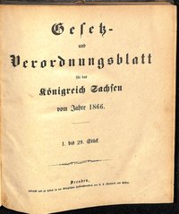 Gesetz- und Verordnungsblatt für das Königreich Sachsen vom Jahre 1866