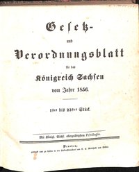 Gesetz- und Verordnungsblatt für das Königreich Sachsen vom Jahre 1856