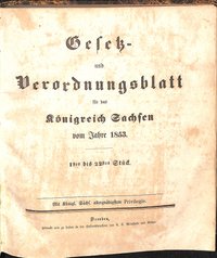 Gesetz- und Verordnungsblatt für das Königreich Sachsen vom Jahre 1853