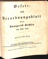 Gesetz- und Verordnungsblatt für das Königreich Sachsen vom Jahre 1844