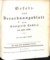 Gesetz- und Verordnungsblatt für das Königreich Sachsen vom Jahre 1836 und 1837