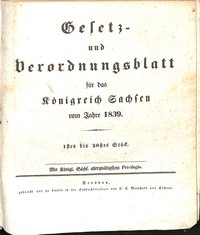 Gesetz- und Verordnungsblatt für das Königreich Sachsen vom Jahre 1839