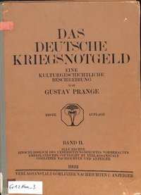 G. Prange, Das Deutsche Reichsnotgeld Band 2, 1922