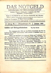 Das Notgeld - Zeitschrift für Münzwissenschaft 17. Jahrgang, Neuenburg am Rhein 1935