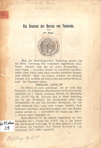 Ein Bracteat der Herren von Tannrode, Sonderdruck aus Archiv für Bracteatenkunde Band III, 1896