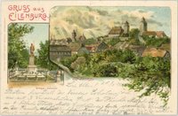 Eilenburg, Bildpostkarte, Stadtansicht, Kriegerdenkmal