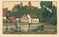 Eilenburg, Bildpostkarte, Mühlgraben, Schloßberg