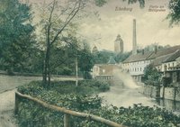 Eilenburg, Mühlgraben, Mühlinsel, Textilmanufaktur, Bildpostkarte
