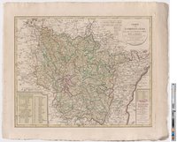 Landkarte "Charte von Lothringen und Barr Nebst den drey Bistümern Metz, Toul und Verdun."